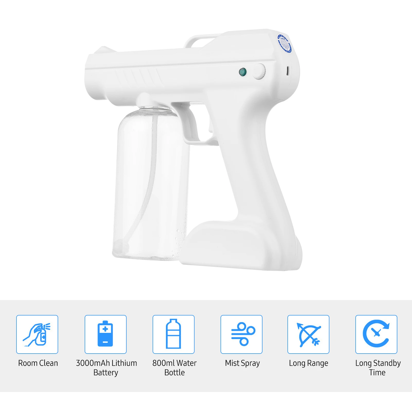

Электрический ручной распылитель холодного тумана, 800 мл, беспроводной распылитель сисветильник, распылитель тумана, 3000 мАч, перезаряжаемы...