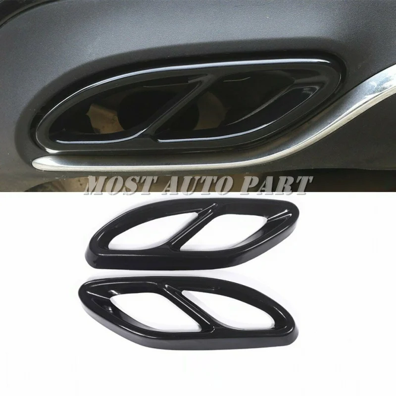 Черная Нержавеющая Накладка на глушители выхлопных газов для Mercedes Benz A Class W177 A200