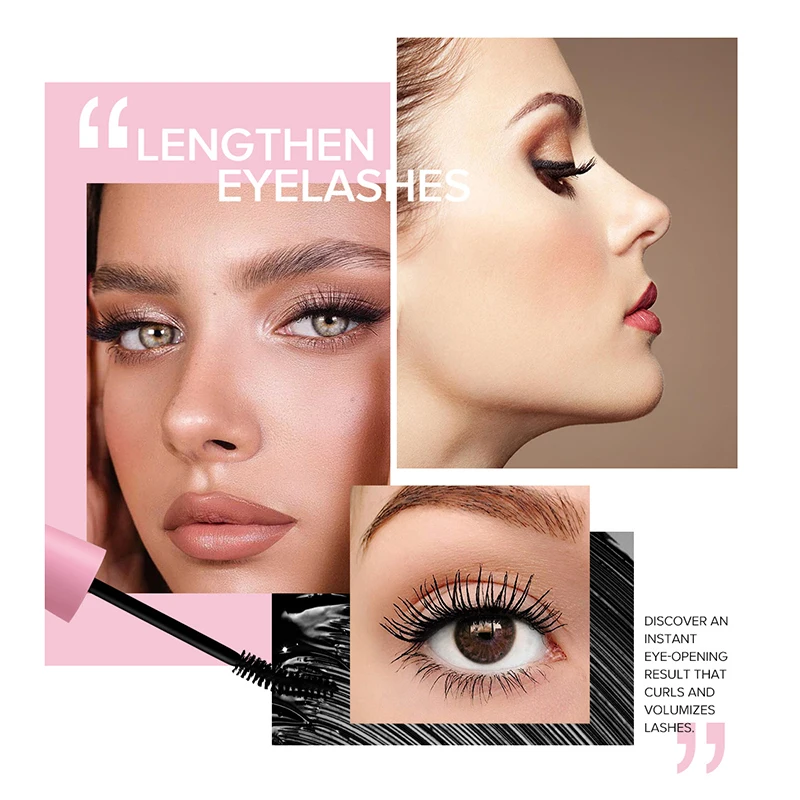 

Silk Fiber Natural Lash Mascara Smudge-proof & Waterproof Mascara Black Thickening Lengthening Eyelashes Mascara I