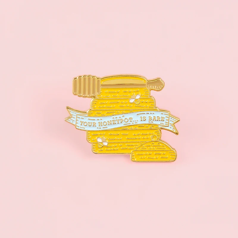Медовые банки Мультяшные эмалированные булавки пчела милые желтые Броши для