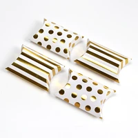 50pcs gold dot stripe pattern pillow box mini candy box wedding pillow box packaging favors gifts christmas