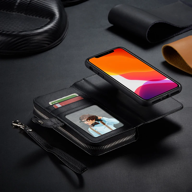 

Haissky Multifunction Woven Pattern Leather Wallet Case For iPhone 11 Pro Max X XR Xs Max 8 7 6 6S 5 SE 2020 Women Purse Handbag