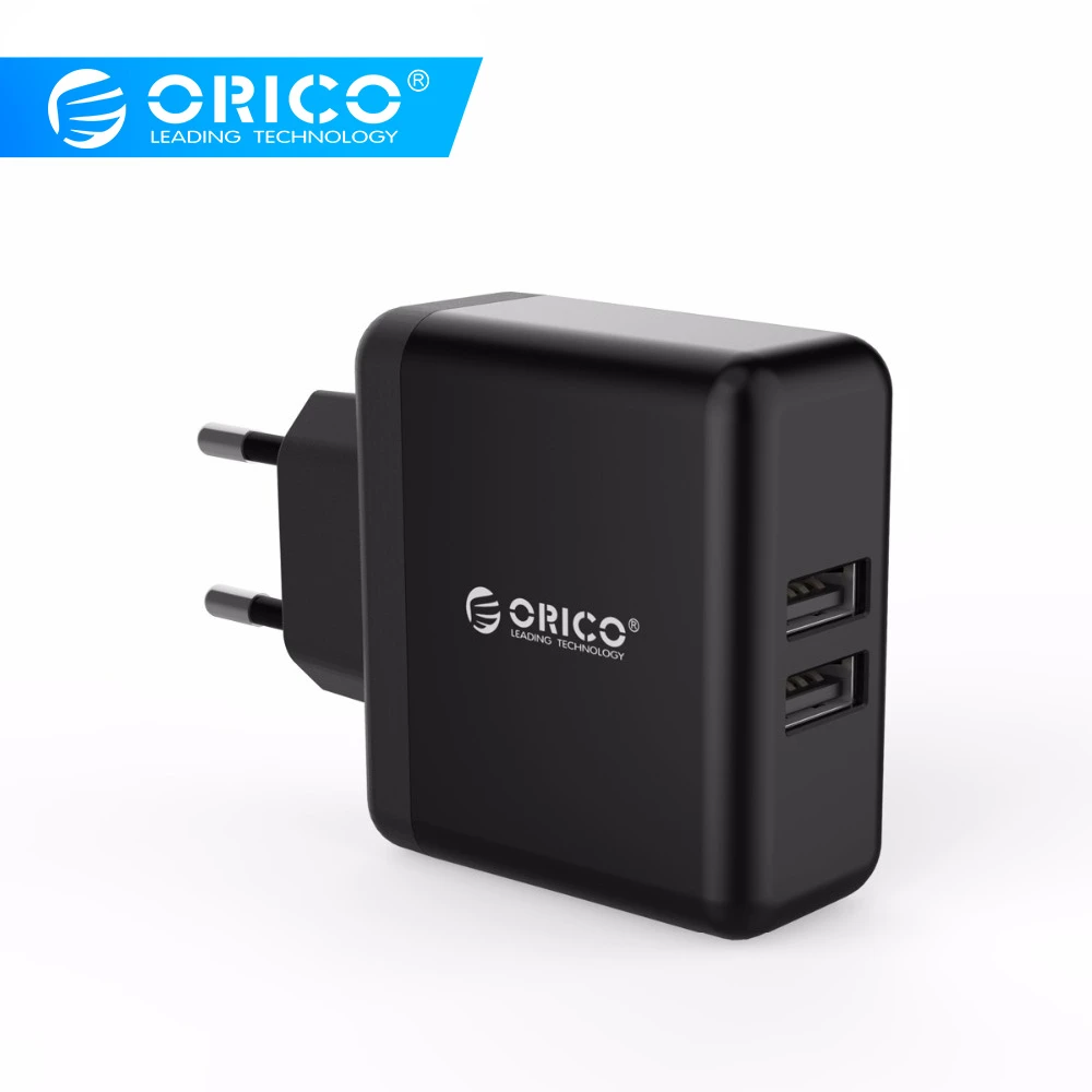 ORICO настенное USB зарядное устройство, быстрая зарядка, портативное USB зарядное устройство для путешествий с 2 usb-портами 5V2. 4A 15 Вт, максимальная штепсельная вилка европейского стандарта