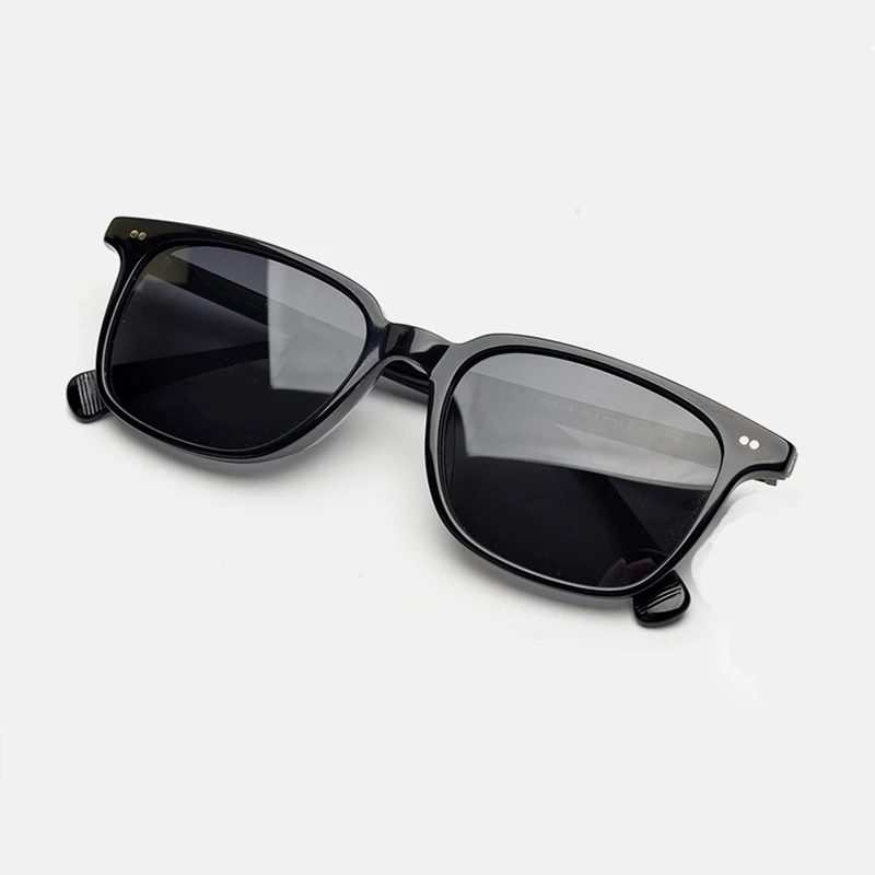 black vs gray Винтажные Квадратные Солнцезащитные очки OV5316 Мужские поляризационные очки трендовые модные очки для рыбалки ацетатные очки с памятью для вождения - Цвет линз: black vs gray