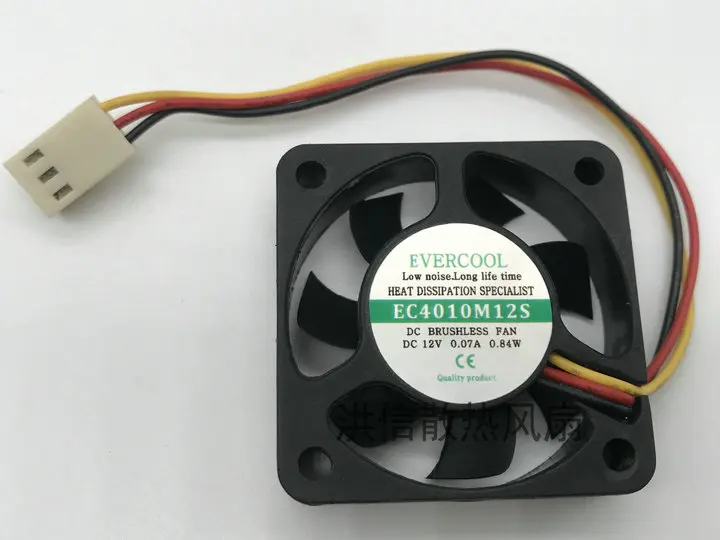 EverCool EC4010M12S DC 12V 0.07A 40x40x10 мм 3 Провода Сервер вентилятор охлаждения|Кулеры и системы