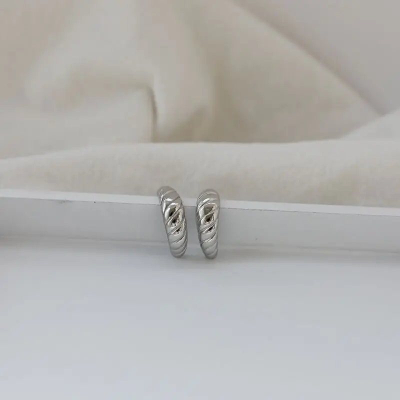 

Joolim Stainless Steel Croissant Hoop Earrings for Women Stainless Steel Jewelry Drop shipping Supplier