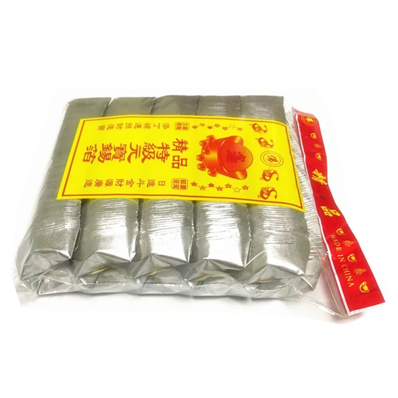 Новинка горящая бумажная бумага для денег Joss слиток из серебряной оловянной