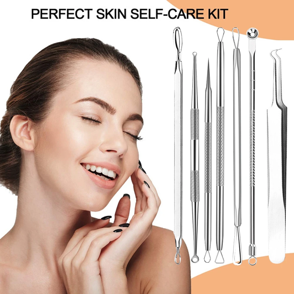 

Facial Black Dot Blackhead Remover Acne Removal Spoon for Face Cleaning Pimple Comedone Extractor Set Skin Care Pore Cleaner Set