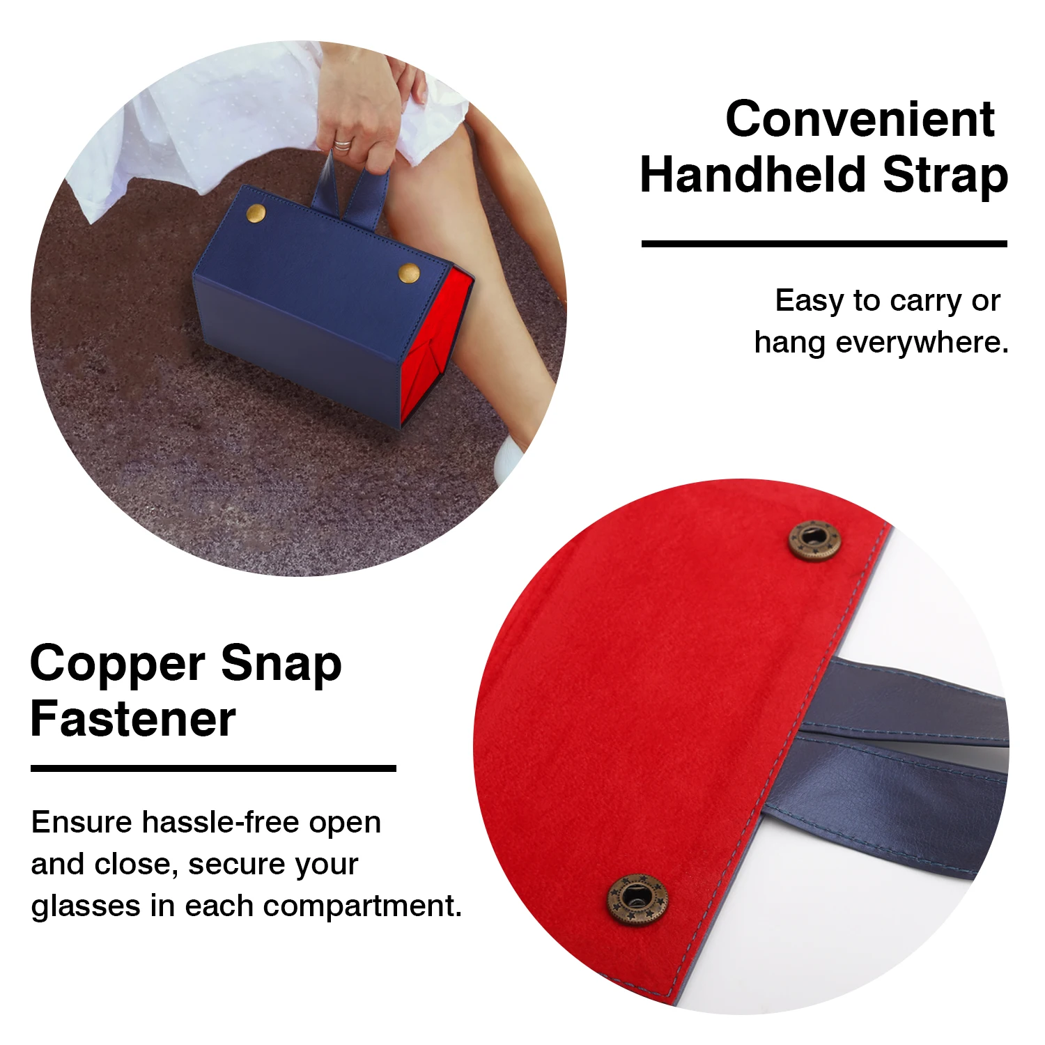 Portable Glasses Organizer 5 Multi-slot Eyeglasses Storage Display Travel Folding Sunglasses PU Leather Case