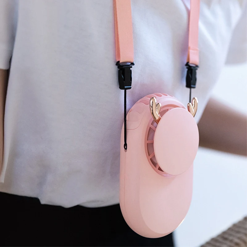 Портативный Электрический мини вентилятор USB Перезаряжаемый подвесной кулер для