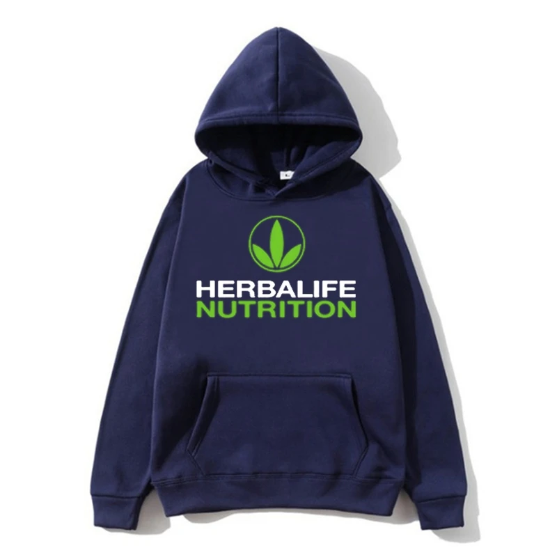 Мужская толстовка с длинным рукавом и принтом Herbalife черная кофта капюшоном