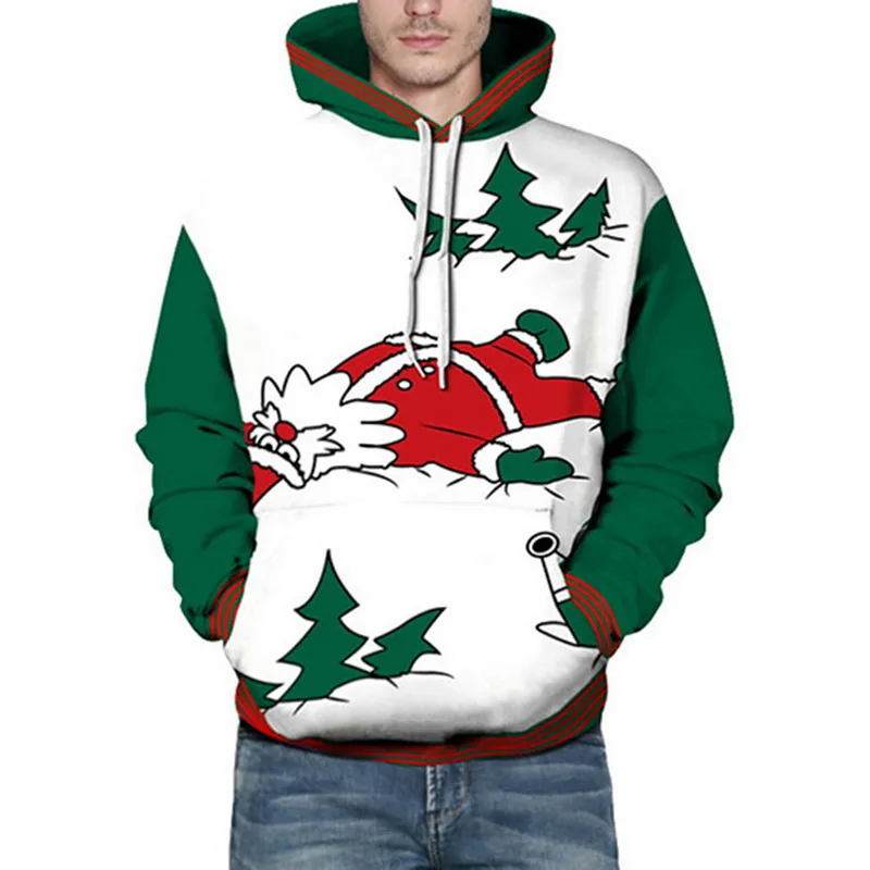 Рождественские Толстовки с 3D принтом мужские и женские топы унисекс пуловер
