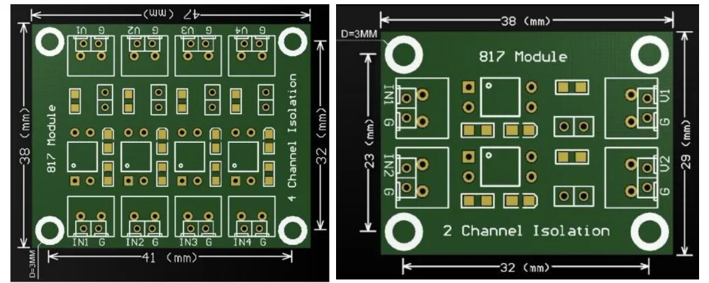 PC817 3,3 V-30 V 2 Way 4 канальная оптопара монтажная плата Напряжение модуль связи преобразователя драйвер фотоэлектрический изолированный модуль