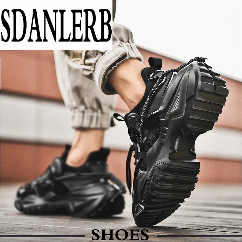 

2021 New Fashion Chunky Sneakers Men Genuine Leather Casual Shoes Trainers men shoes sneakers men