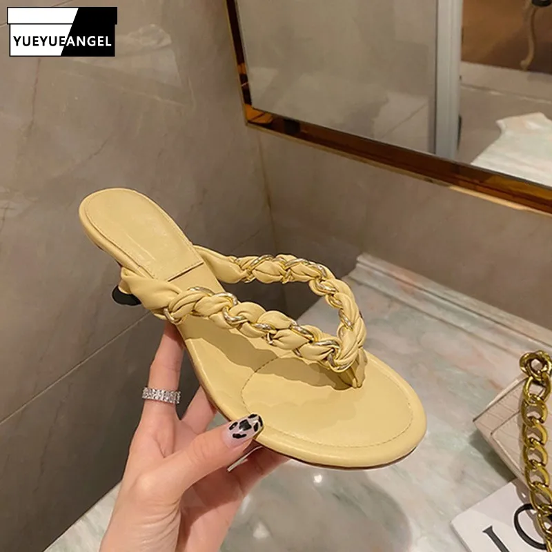 

2021 Summer New Concise Korean Style Fashion Womens Elegant Vintage Solid Non-Slip Casual Slippers Outdoor Classic Female