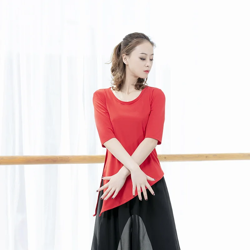 Женская простая тренировочная рубашка женская Танцевальная блузка современный