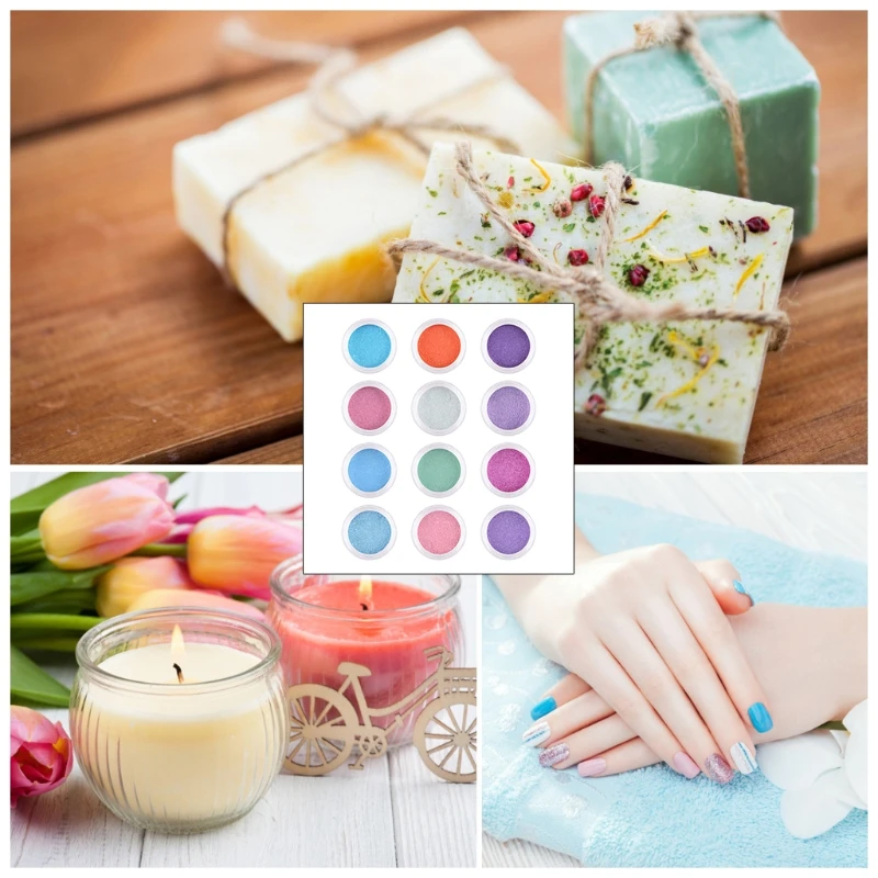 

6/12 Colors Cosmetic Grade Pearlescent Natural Mica Mineral Powder Epoxy Resin Dye Pearl Pigment DIY Jewelry Crafts Making