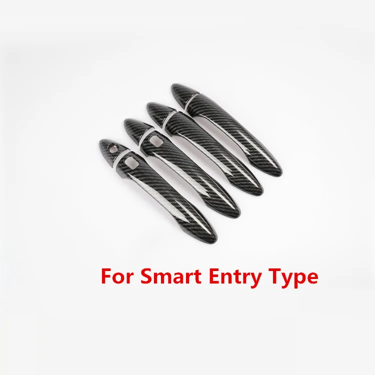 For Smart Entry Углеродного волокна с принтом в виде машинки дверная ручка Фиксатор крышки чаша Стикеры набор для Kia K3 2012 2013 Литье отделка - Цвет: For Smart Entry