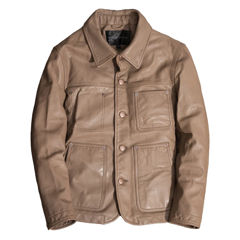 

shipping,Brand new Free cowhide coat,man's 100% genuine Jackets,fashion leather jacket.casual clothing.sales US style