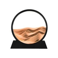 dynamic sand picture 3d round glass red orange moving sand art mountains valleys flowing sand picture home office sand pictures