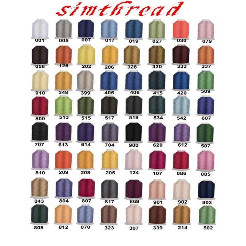 Нить для шитья Simthread 60 цветов компьютерная нить вышивки крестиком полиэфирная