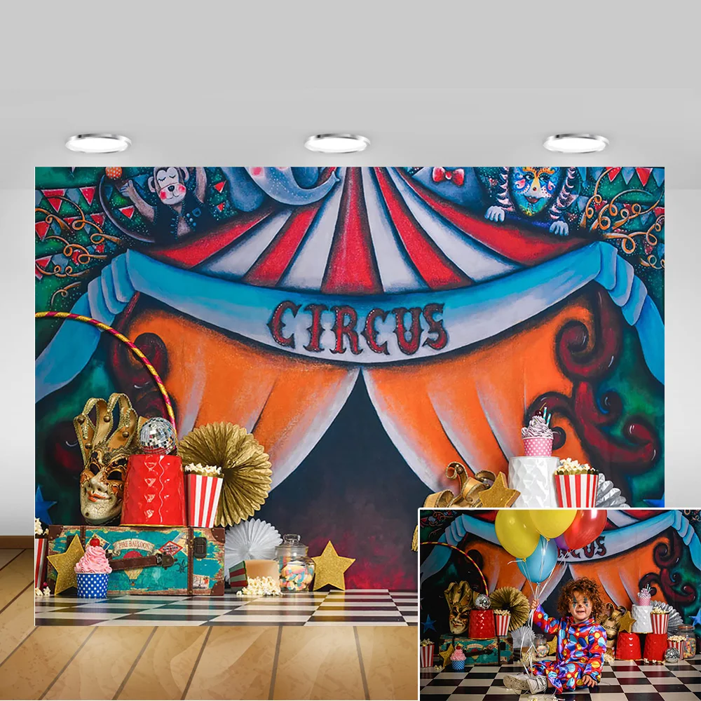 Фотография Фон палатка клоун новорожденные дети день рождения художественный