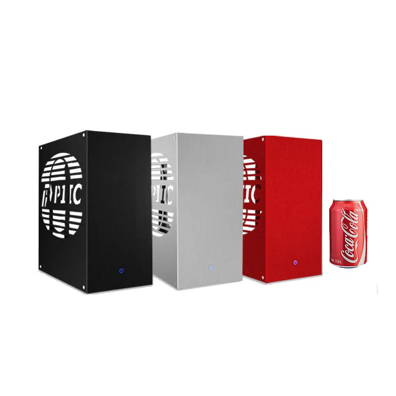 Чехол для ПК ITX полностью алюминиевый мини-безопасный корпус с поддержкой 1U FLEX PSU