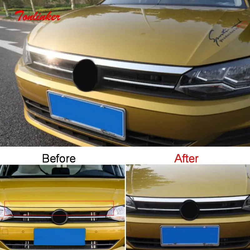 Tonlinker экстерьер вверх гоночный Гриль Чехол Наклейка для Volkswagen POLO 2019 автостайлинг
