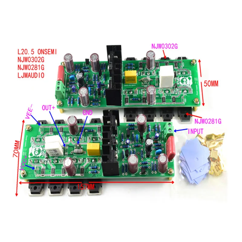 L20.5 двухканальный ONSEMI NJW0302G NJW0281G THD 200W 8R AMP усилитель в сборе доска|Усилители