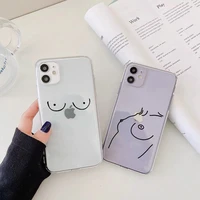 art simple sexy girl body lines clear phone case for iphone 11 13 12 pro max x xs max xr 7 8 plus se 2020 transparent back cover