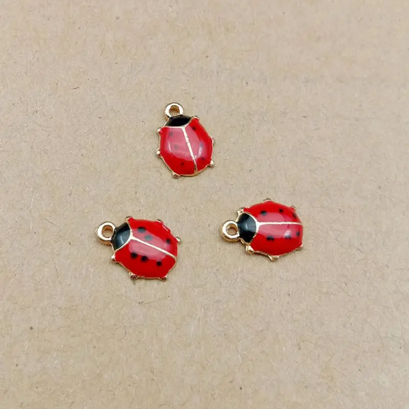 

10Pcs Cute Ladybird Ladybug Enamel Charm Ladybug Animals Pendant DIY Bracelet Necklace Earrings Findings Jewelry Making