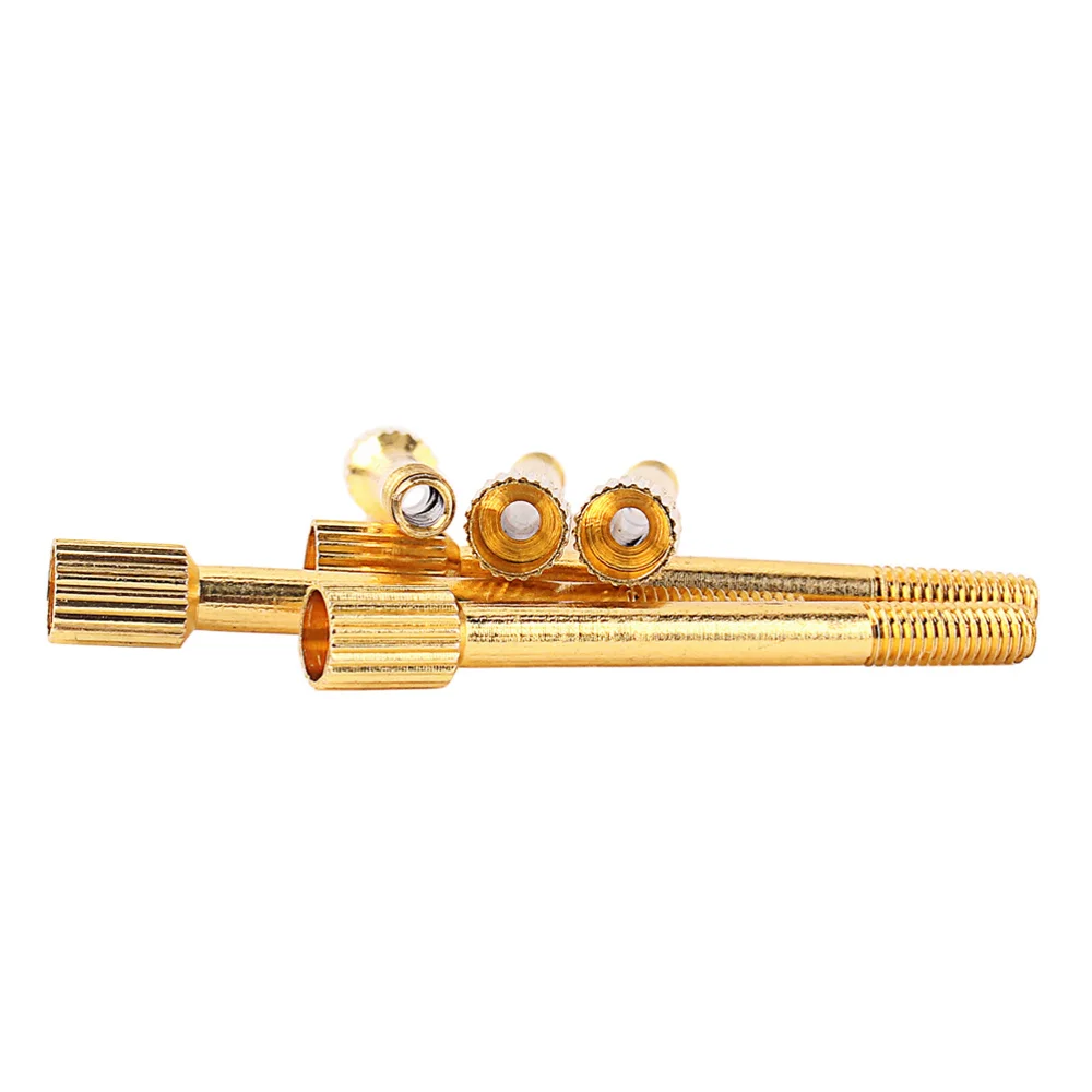 

6pcs Brass Electric Guitar Tremolo Bridge Saddle Clamp Lock String Screw String Through Screw GAQ66 (Golden)