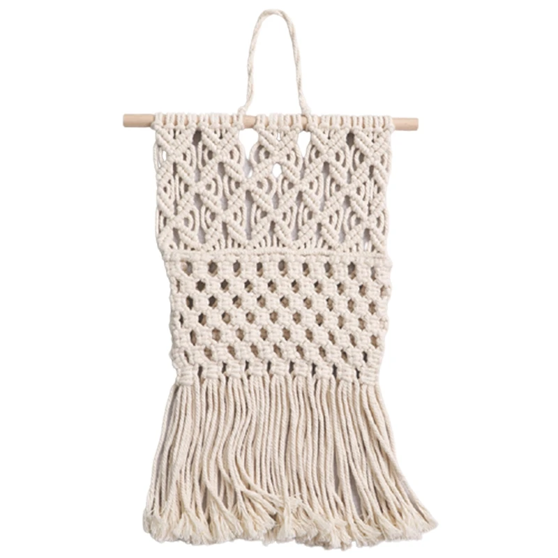 

Настенный ящик для хранения магазинов, вешалка для почты, настенная хлопковая плетеная подвесная сумка, гобеленовое геометрическое украше...