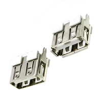 102050pcs usb female type a 2 0 4pin pcb connector 180 degree diy flat dip charge plug socket jack tail electric terminals