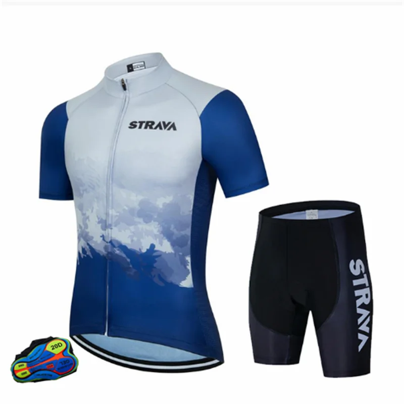 

STRAVA Cycling Jersey Sportswear Maillot Ropa Riding Bike Clothes Short Sleeve Sports Cycling 20 Pad road bike cycling jersey