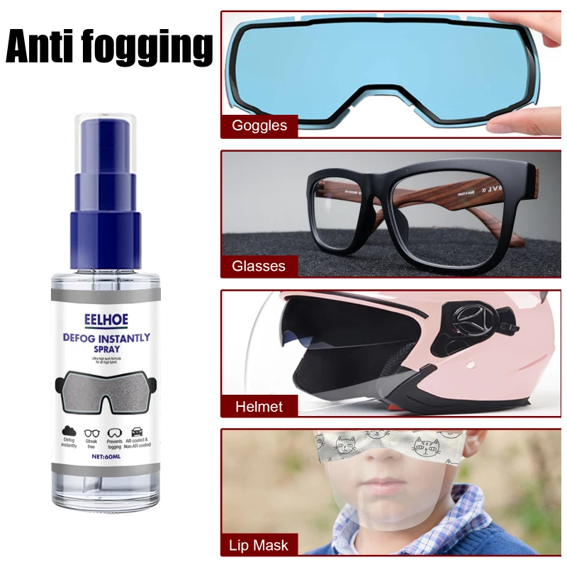 

30/60ml Anti-Fog Spray Eyeglass Lens Cleaner Car Windscreen Goggles Long Lasting Defogger Water Repellent Antifogging Agent 2021