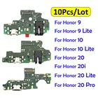10 шт.лот, зарядная плата для Huawei Honor 8 9 Lite 8X 10 20 Pro 20i, USB-порт, док-станция, зарядная плата, гибкий кабель