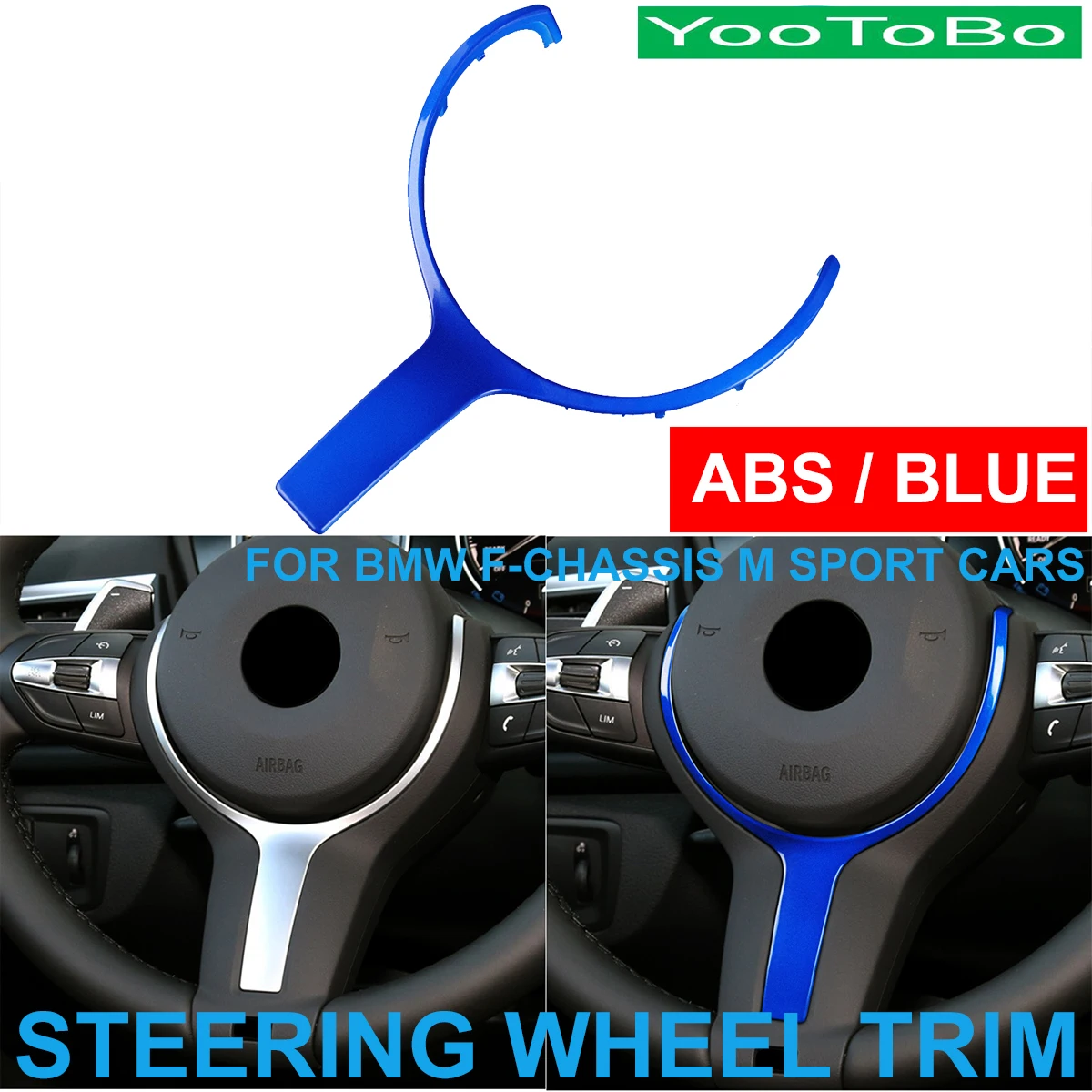 

Car Steering Wheel Trim ABS Blue Color-Coated Alcantara For BMW M Sport F20 F22 F30 F31 F32 F36 F10M F06 F12 X5 F15 X6 F16