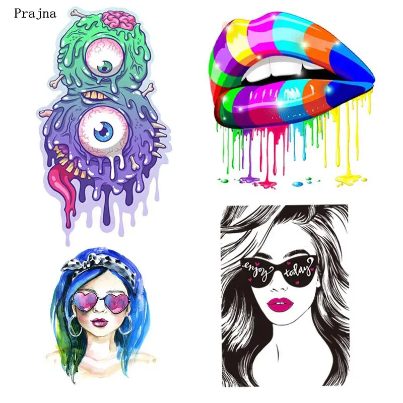 Цветные патчи Prajna в стиле панк термонаклейки с помощью утюга лидер продаж