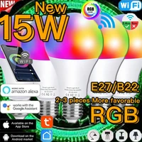 smart wifi bulbs led e27b22 10w rgb color changing light works with alexa echo google home bombillas or ir remote control lampa