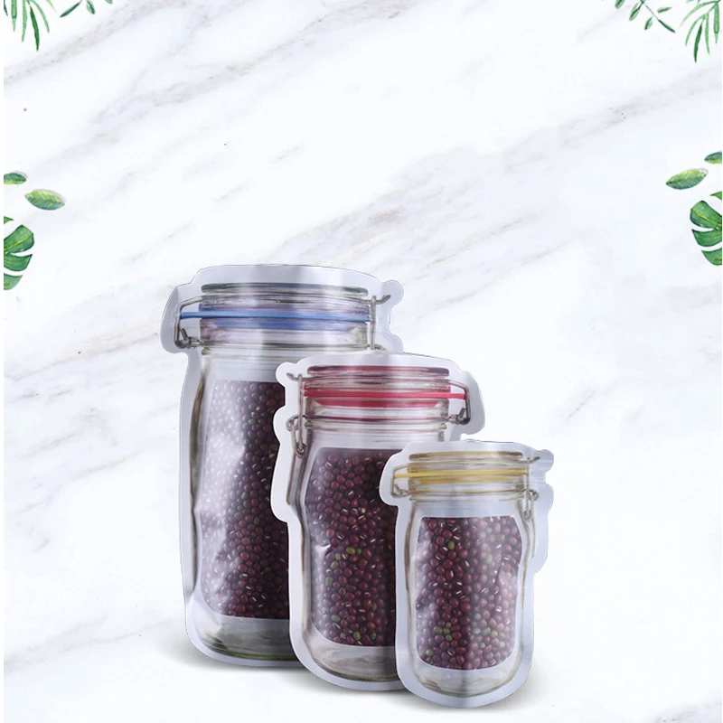 10 шт. многоразовые стеклянная банка с завинчивающейся крышкой бутылок сумки