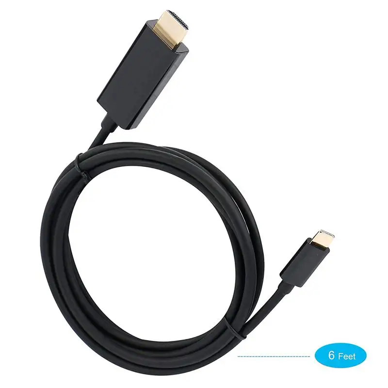 Тип USB C(Thunderbolt 3) к HDMI в формате 4K UHD 1 8 м кабель 3 (USB-C) адаптеру со штыревыми