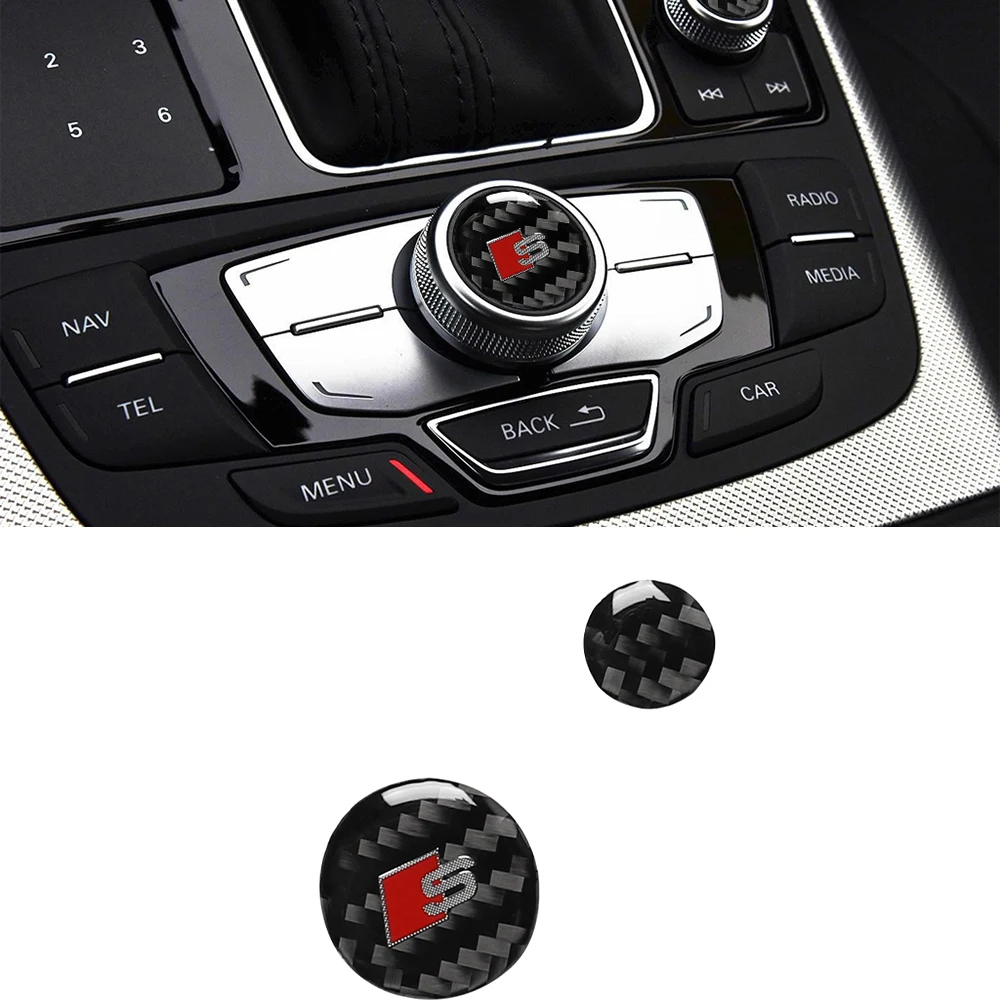 for Audi A6 S6 C7 A7 S7 4G8 2012-2018 Multimedia Knob Button Panel Cover Trim Sticker Decal Car Accessories Carbon Fiber