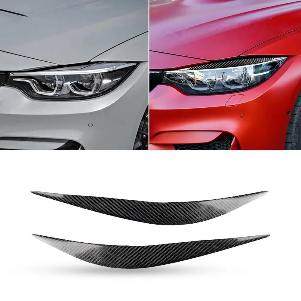 

2Pcs Car Eye Lid Small Sturdy Carbon Fiber Black Headlight Eyebrow Cover for BMW F80 M3 F82 F83 M4 F32 F33 F36 4 Series