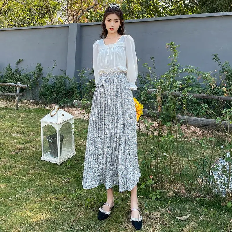 

Make the new summer dress show temperament of thin chiffon skirt of tall waist joker female floral skirts in spring and autumn