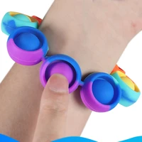 pop fidget reliver stress toys rainbow bracelet push it bubble antistress toys adult children sensory toy to relieve autism