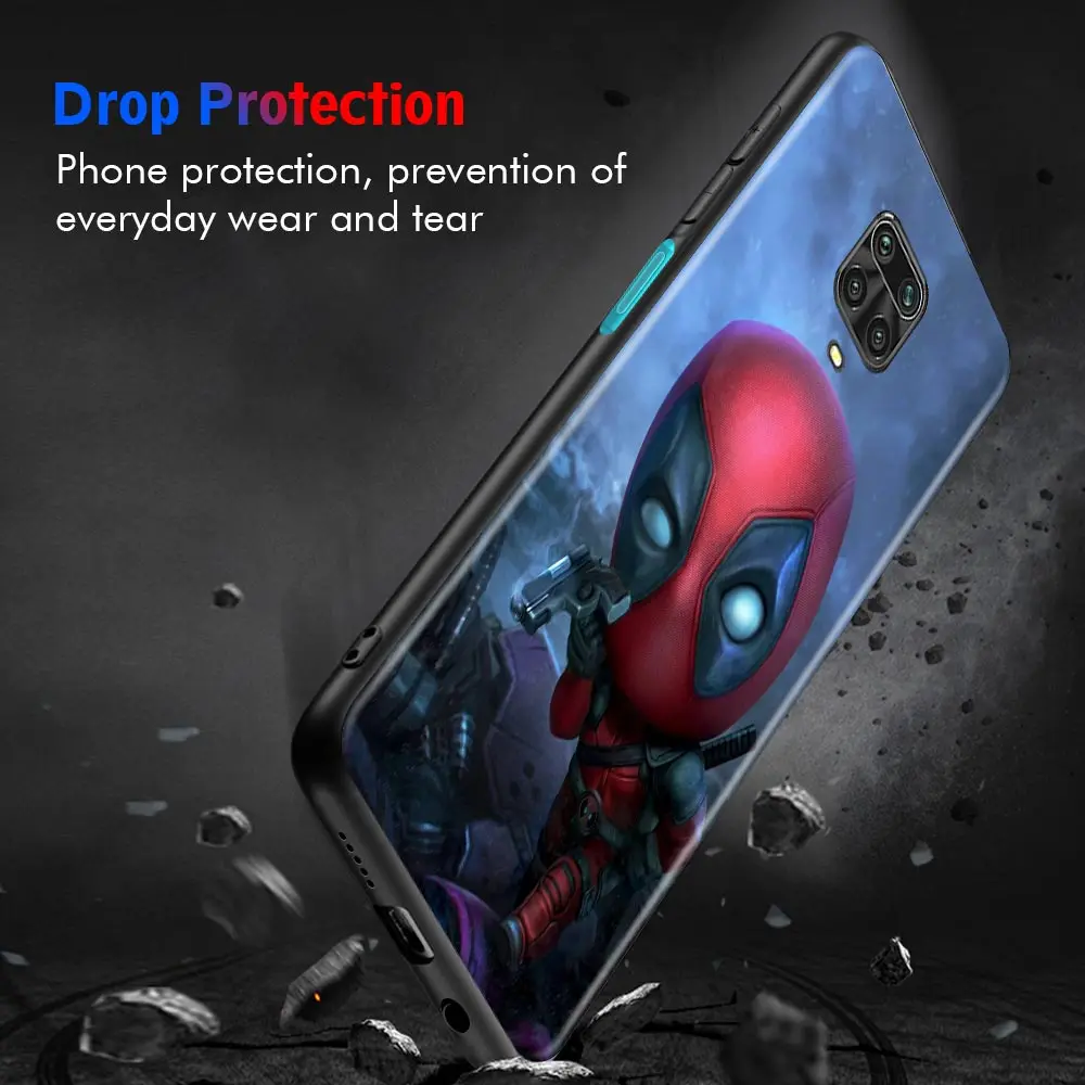 Чехол для Xiaomi Redmi Note 10 9 8 Pro Max 9S 9T 8T 7 чехол телефона K40 Plus 9A 9C с героем Marvel Дэдпул |