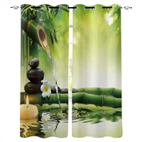 zen stone green bamboo forest water curtains for living room modern window curtains for bedroom curtains drapes blinds