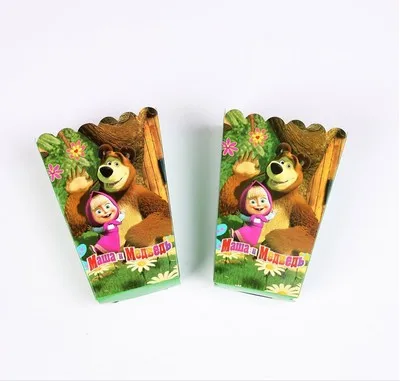 box 6pcs July Forest прекрасный Ma sa& bear вечерние воздушные шары персонажа из мультфильма Маша Фольга воздушные шары на день рождения вечерние украшения детские игрушки - Цвет: box 6pcs