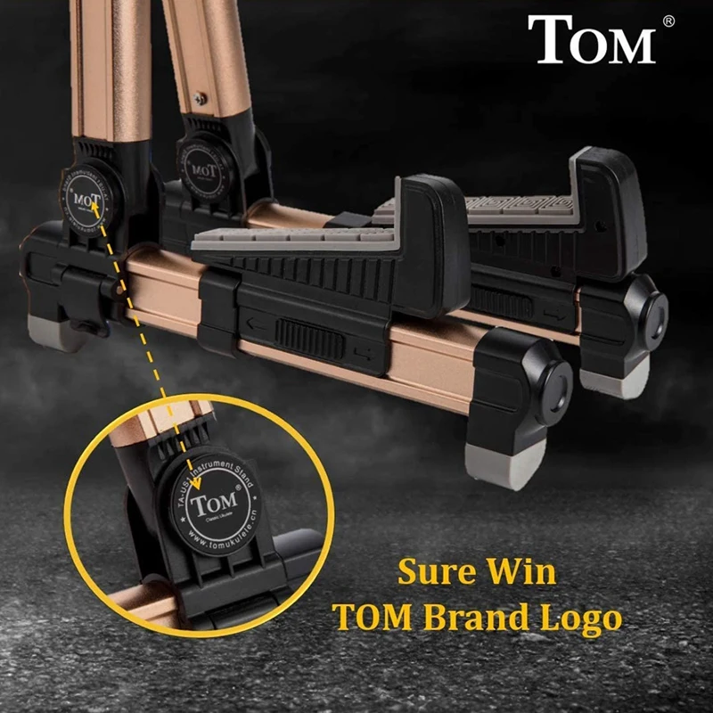 

TOM Ukulele Guitar Stand Multiuse and Portable Folding Stand for Frame Adjustable to Support All Sizes Ukulele, Violin or Guitar
